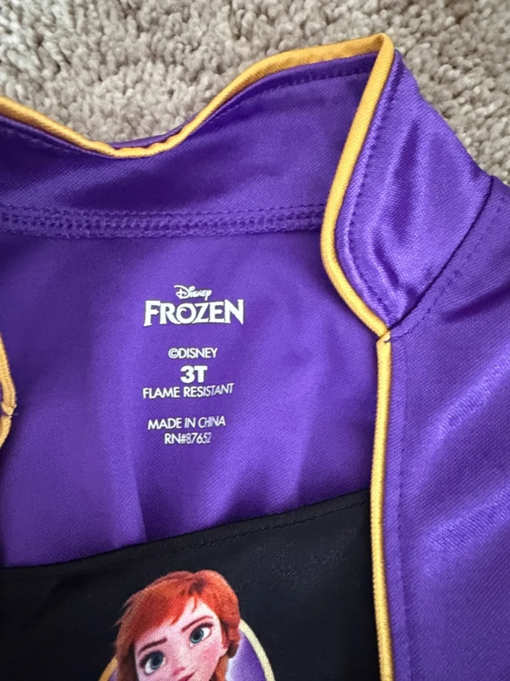 Disney Purple Anna Girls Night Gown Dress size 3T - Picture 2 of 3